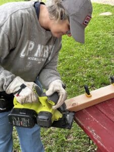 cutting lumber