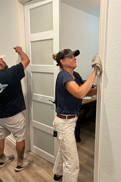 French door framing, installation and painting